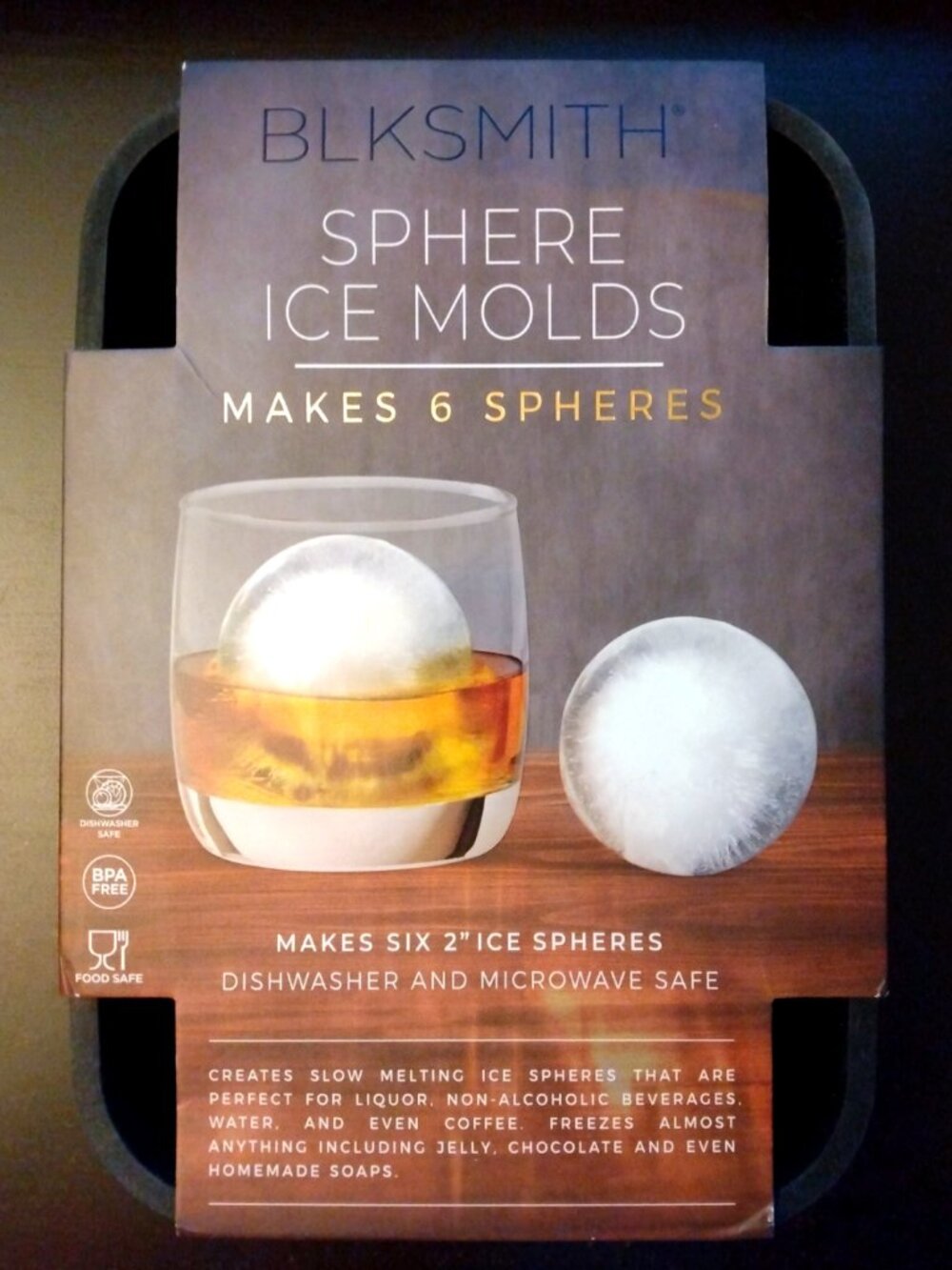 BLKSMITH Silicone Sphere Ice Molds – Makes 6 Spheres